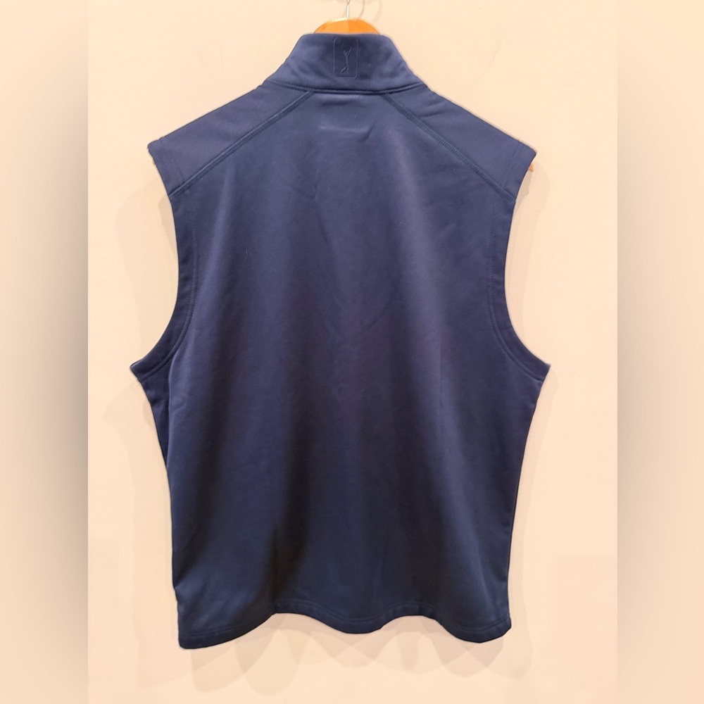 PGA TOUR Mens Medium Blue Golf‎ Performance Zip Vest Stretch Athletic Layer - Picture 3 of 6